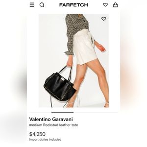 100% Authentic VALENTINO GARAVANI Rockstud Leather Tote